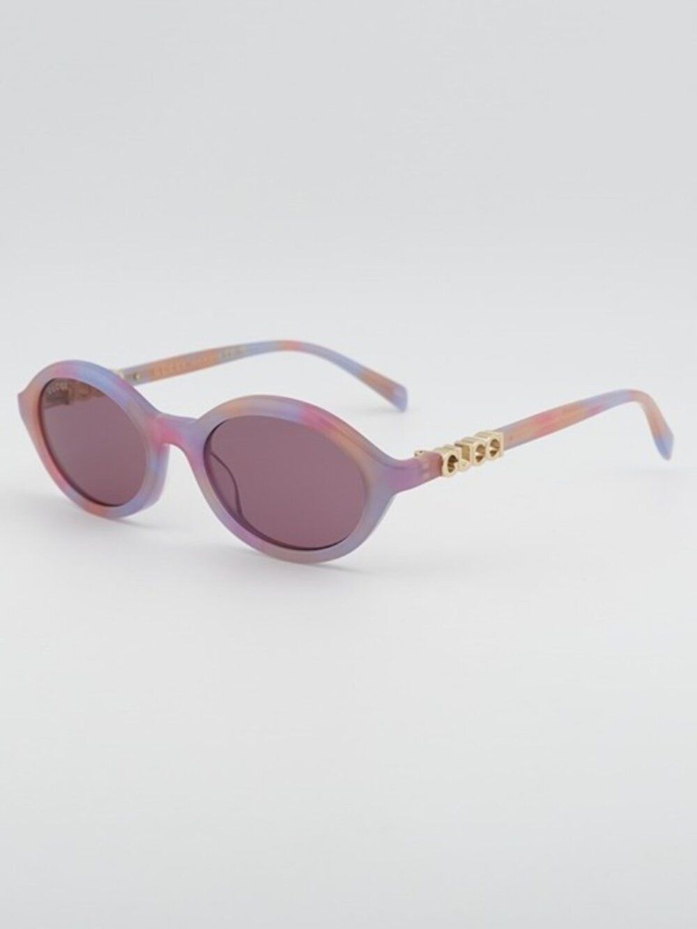 Gucci GG2153S 005 Women Sunglasses Pink Havana Oval Frame, Violet Lenses